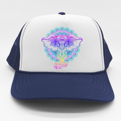 Yoga Elephant Aesthetic Ornate Stylized Trucker Hat