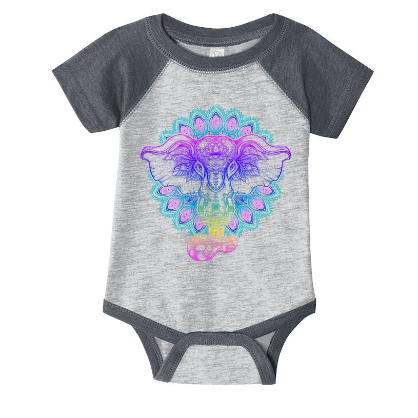 Yoga Elephant Aesthetic Ornate Stylized Infant Baby Jersey Bodysuit