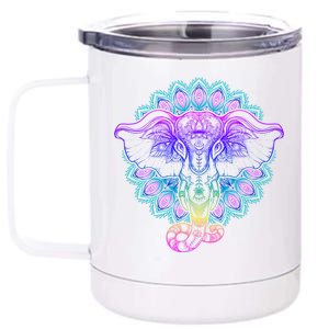 Yoga Elephant Aesthetic Ornate Stylized 12 oz Stainless Steel Tumbler Cup