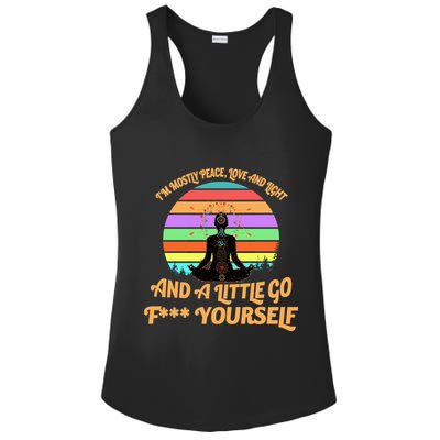 Yoga I'm Mostly Peace Love and Light and a A Little Go F Yourself Ladies PosiCharge Competitor Racerback Tank