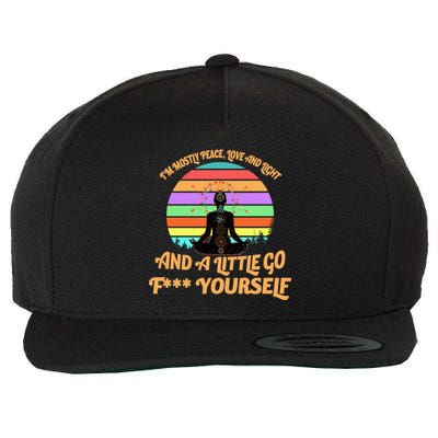 Yoga I'm Mostly Peace Love and Light and a A Little Go F Yourself Wool Snapback Cap