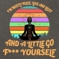 Yoga I'm Mostly Peace Love and Light and a A Little Go F Yourself Cotton Canvas Backpack
