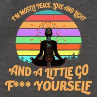 Yoga I'm Mostly Peace Love and Light and a A Little Go F Yourself Vector Backpack