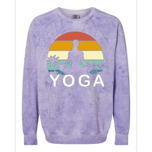 Yoga In Paradise Sunset Retro Vibes Colorblast Crewneck Sweatshirt