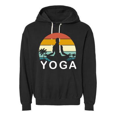 Yoga In Paradise Sunset Retro Vibes Garment-Dyed Fleece Hoodie