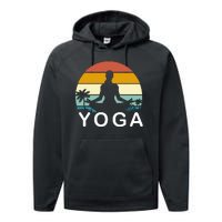 Yoga In Paradise Sunset Retro Vibes Performance Fleece Hoodie