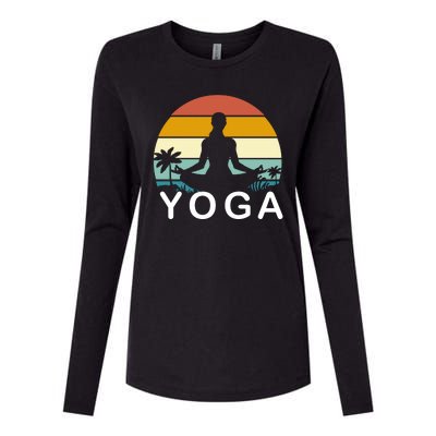 Yoga In Paradise Sunset Retro Vibes Womens Cotton Relaxed Long Sleeve T-Shirt