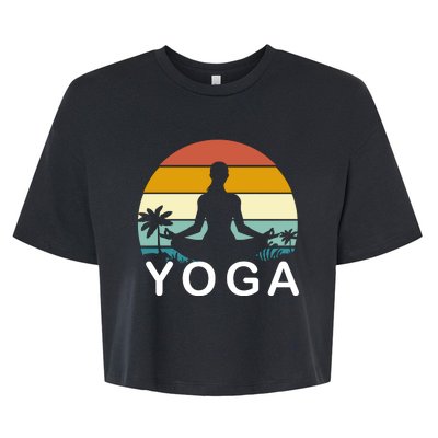 Yoga In Paradise Sunset Retro Vibes Bella+Canvas Jersey Crop Tee