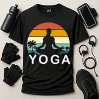 Yoga In Paradise Sunset Retro Vibes Cooling Performance Crew T-Shirt