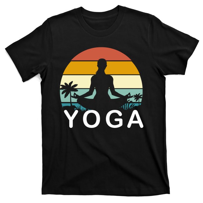 Yoga In Paradise Sunset Retro Vibes T-Shirt