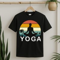 Yoga In Paradise Sunset Retro Vibes T-Shirt