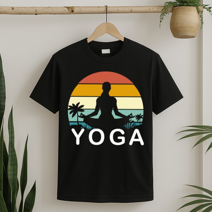 Yoga In Paradise Sunset Retro Vibes T-Shirt