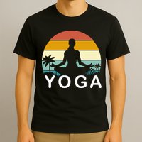 Yoga In Paradise Sunset Retro Vibes T-Shirt