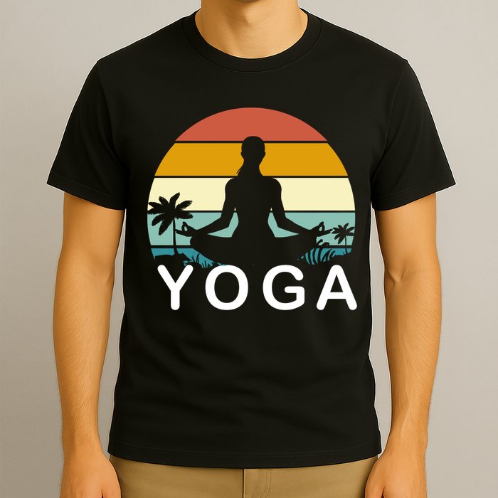 Yoga In Paradise Sunset Retro Vibes T-Shirt