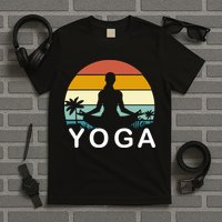 Yoga In Paradise Sunset Retro Vibes T-Shirt