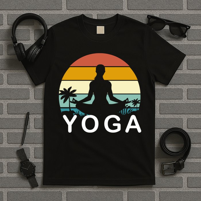 Yoga In Paradise Sunset Retro Vibes T-Shirt