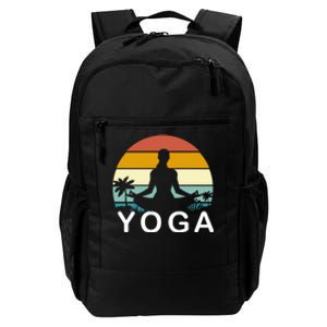 Yoga In Paradise Sunset Retro Vibes Daily Commute Backpack