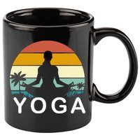 Yoga In Paradise Sunset Retro Vibes 11oz C Handle Ceramic Mug