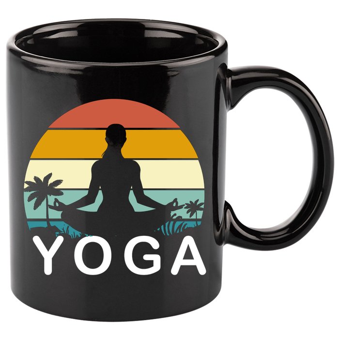 Yoga In Paradise Sunset Retro Vibes 11oz C Handle Ceramic Mug