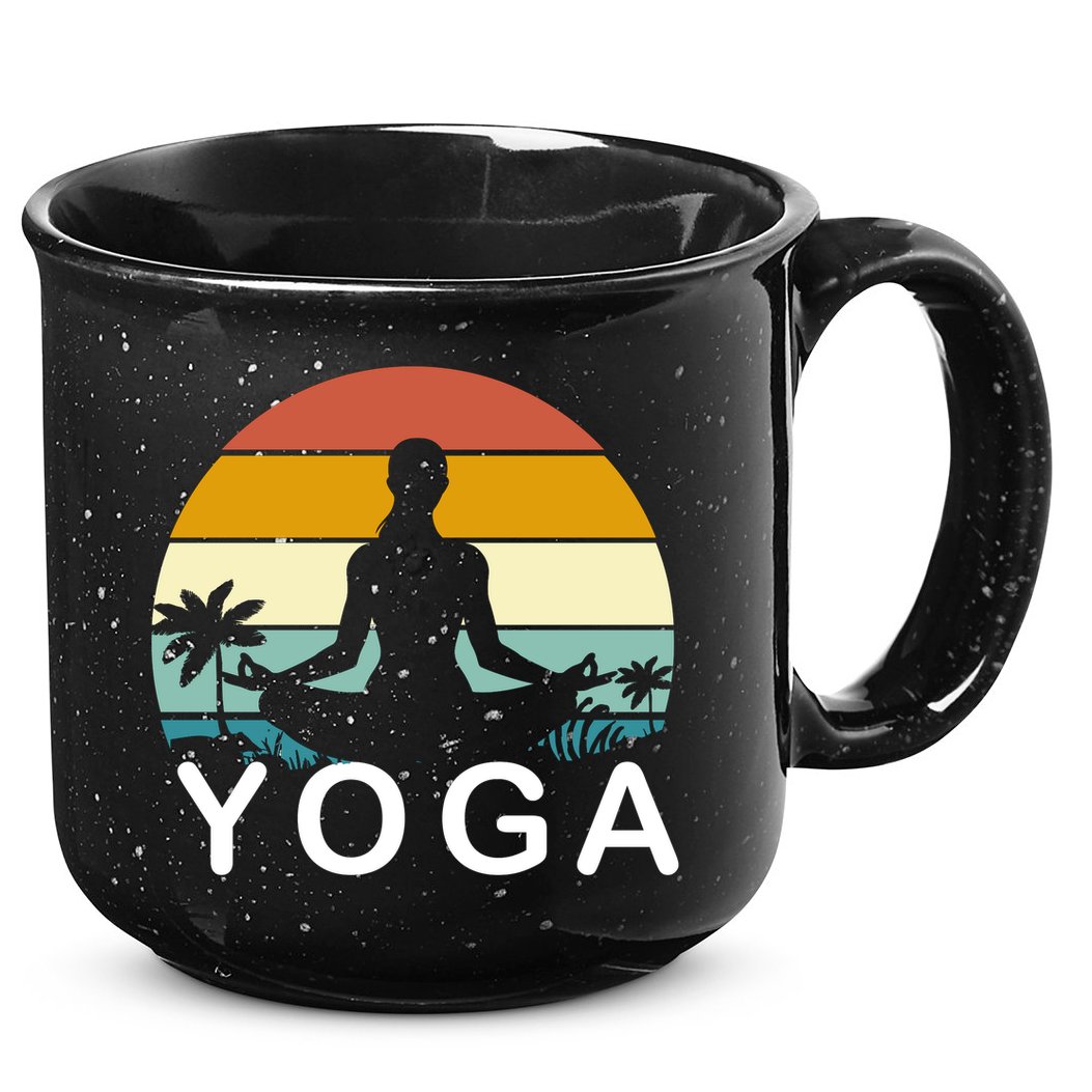 Yoga In Paradise Sunset Retro Vibes 15oz Campfire Ceramic Mug