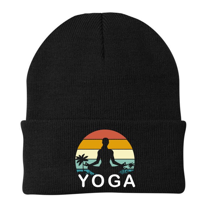 Yoga In Paradise Sunset Retro Vibes Beanie