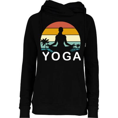 Yoga In Paradise Sunset Retro Vibes Womens Funnel Neck Pullover Hood