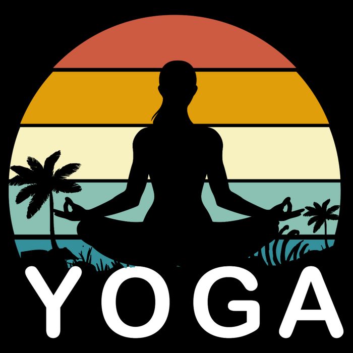 Yoga In Paradise Sunset Retro Vibes Flatbill Hat