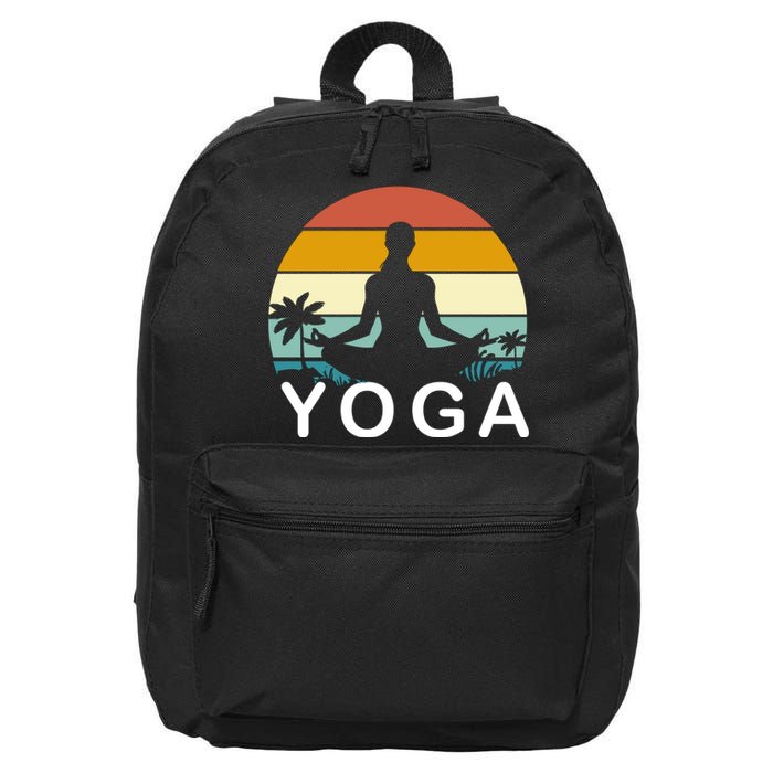 Yoga In Paradise Sunset Retro Vibes 16 in Basic Backpack