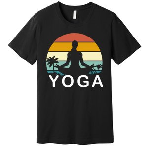 Yoga In Paradise Sunset Retro Vibes Premium T-Shirt