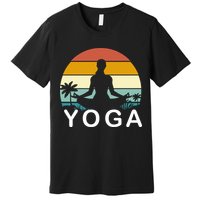 Yoga In Paradise Sunset Retro Vibes Premium T-Shirt