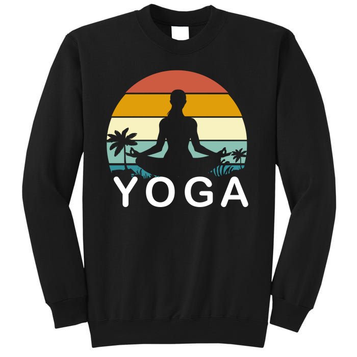 Yoga In Paradise Sunset Retro Vibes Tall Sweatshirt