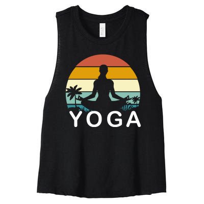 Yoga In Paradise Sunset Retro Vibes Women's Racerback Cropped Tank