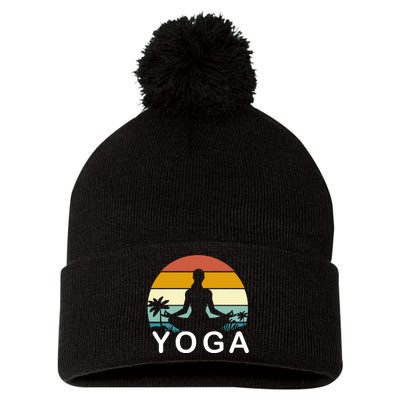 Yoga In Paradise Sunset Retro Vibes Pom Pom 12in Knit Beanie