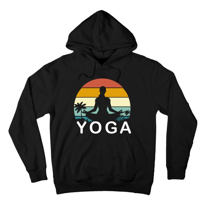 Yoga In Paradise Sunset Retro Vibes Tall Hoodie