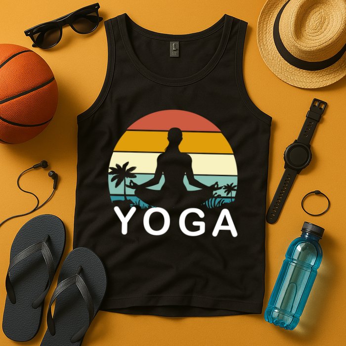 Yoga In Paradise Sunset Retro Vibes Tank Top