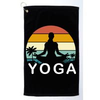 Yoga In Paradise Sunset Retro Vibes Golf Towel