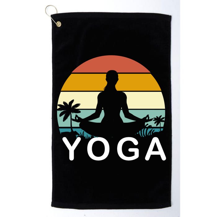 Yoga In Paradise Sunset Retro Vibes Golf Towel