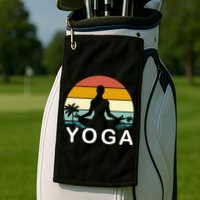 Yoga In Paradise Sunset Retro Vibes Golf Towel