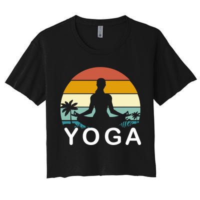 Yoga In Paradise Sunset Retro Vibes Crop Top