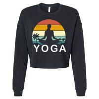 Yoga In Paradise Sunset Retro Vibes Cropped Pullover Crew