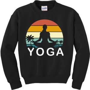 Yoga In Paradise Sunset Retro Vibes Kids Sweatshirt