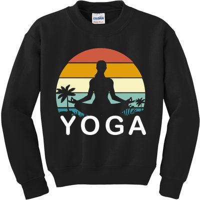 Yoga In Paradise Sunset Retro Vibes Kids Sweatshirt