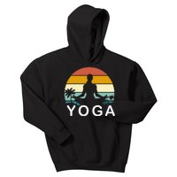 Yoga In Paradise Sunset Retro Vibes Kids Hoodie