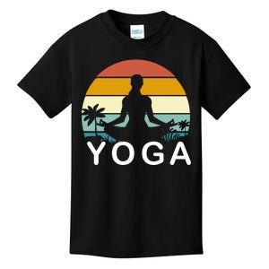 Yoga In Paradise Sunset Retro Vibes Kids T-Shirt