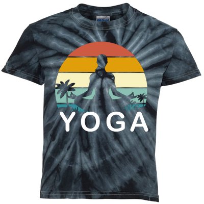 Yoga In Paradise Sunset Retro Vibes Kids Tie-Dye T-Shirt