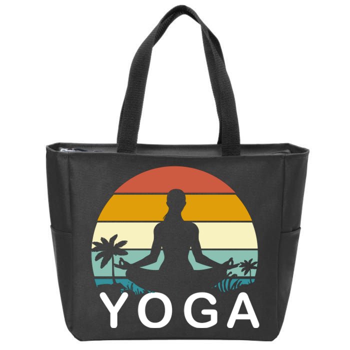 Yoga In Paradise Sunset Retro Vibes Zip Tote Bag