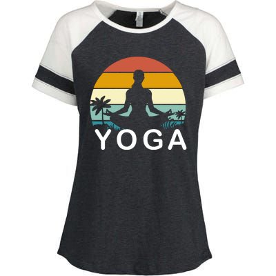 Yoga In Paradise Sunset Retro Vibes Enza Ladies Jersey Colorblock Tee