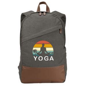 Yoga In Paradise Sunset Retro Vibes Cotton Canvas Backpack