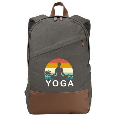 Yoga In Paradise Sunset Retro Vibes Cotton Canvas Backpack