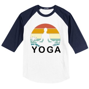 Yoga In Paradise Sunset Retro Vibes Baseball Sleeve Shirt